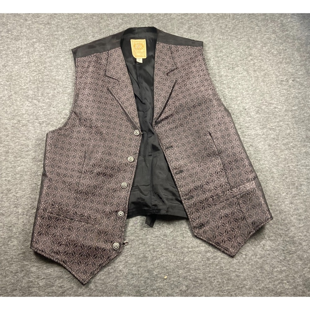 WAH MAKER Frontier Clothing Vest Medium Western Tapestry Jacquard Waistcoat USA